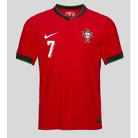 Camisa de Futebol Portugal Cristiano Ronaldo #7 Equipamento Principal Europeu 2024 Manga Curta